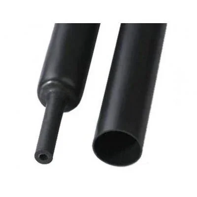Tubo termorestringente a parete sottile, standard +105 °C, liscio, con colla, colore nero RCK 12/3x1-C