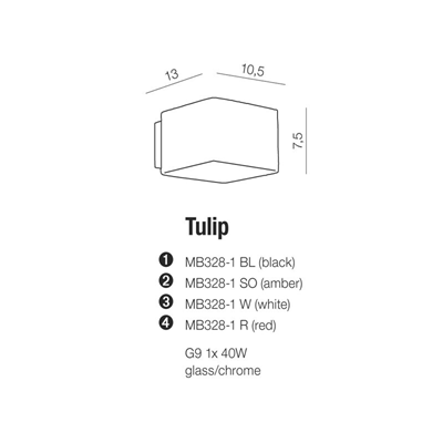 TULIP Lampa ścienna czarna