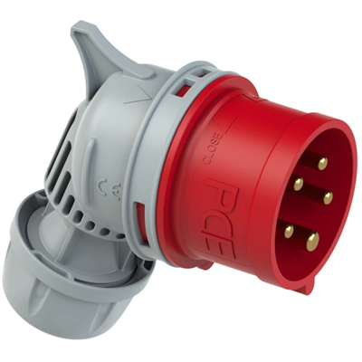 TURBO TWIST 32A clavija acodada 3P+Z+N 400V 50/60Hz 6h IP44