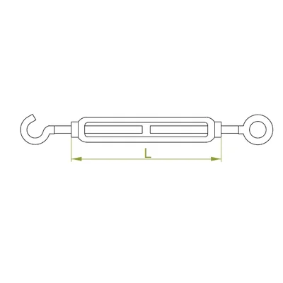 Turnbuckle hook-eye length 90mm