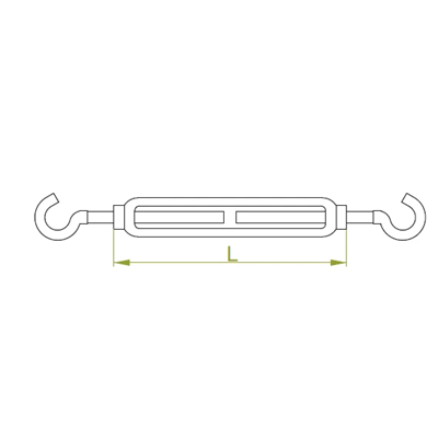 Turnbuckle hook-hook length 110mm