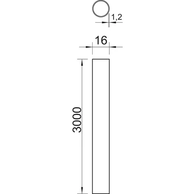 Tuyau en aluminium S16W ALU sans filetage