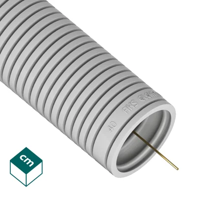 Tuyau RKGL / PVC-U ondulé gris 40 320N avec pilote 25 m
