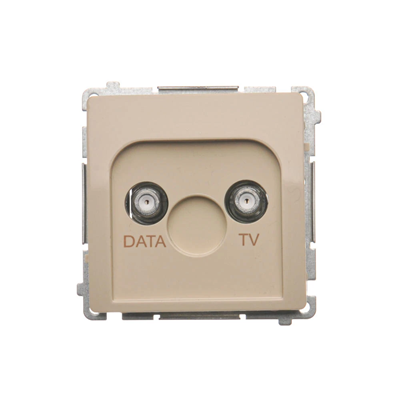 TV-DATA-Buchse zwei Ausgangsanschlüsse Typ „F“ (Modul) beige