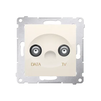 TV-DATA-Buchse, zwei Ausgangsanschlüsse Typ „F“ (Modul), cremefarben
