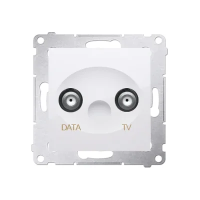 TV-DATA-Buchse zwei Ausgangsanschlüsse Typ „F“ (Modul) weiß