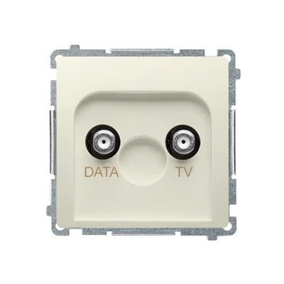 TV-DATA socket two output ports type "F" (module) beige
