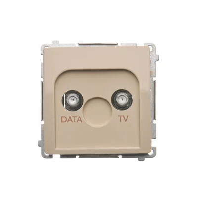 TV-DATA socket two output ports type "F" (module) beige