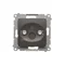 TV-DATA socket two output ports type "F" (module) brown matt metallic