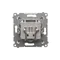 TV-DATA socket two output ports type "F" (module) brown matt metallic