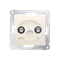 TV-DATA socket two output ports type "F" (module) cream