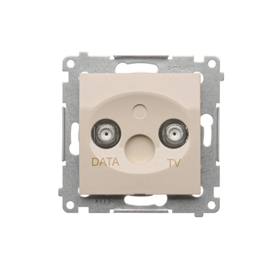 TV-DATA socket two output ports type "F" (module) cream