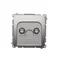 TV-DATA socket two output ports type "F" (module) metallic satin