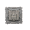 TV-DATA socket, two output ports, type "F" (module), metallic stainless steel