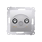 TV-DATA socket two output ports type "F" (module) silver metallic