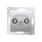 TV-DATA socket two output ports type "F" (module) silver metallic