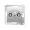 TV-DATA socket two output ports type "F" (module) silver metallic