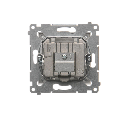 TV-DATA socket two output ports type "F" (module) silver metallic