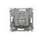 TV-DATA socket two output ports type "F" (module) silver metallic
