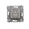 TV-DATA socket two output ports type "F" (module) silver metallic