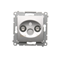 TV-DATA socket two output ports type "F" (module) silver metallic
