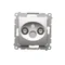 TV-DATA socket two output ports type "F" (module) silver metallic