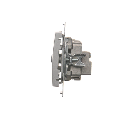 TV-DATA socket two output ports type "F" (module) silver metallic