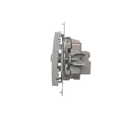 TV-DATA socket two output ports type "F" (module) silver metallic