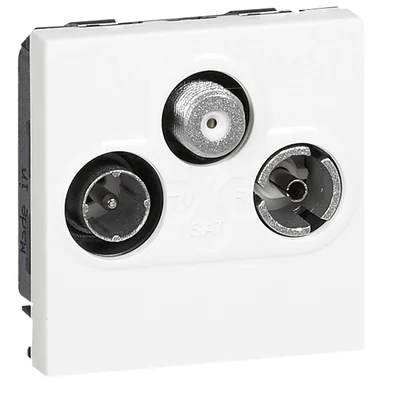 TV-FM-SAT two-module socket, white