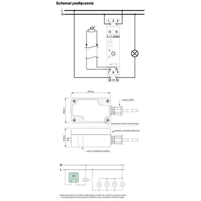 Twilight switch with external hermetic probe AZ-112 PLUS