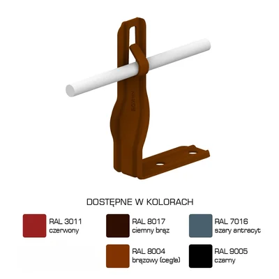 Twisted angle handle, height 10cm, painted bend