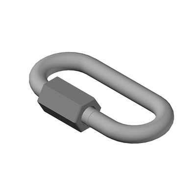 Twisted link for connecting chains.