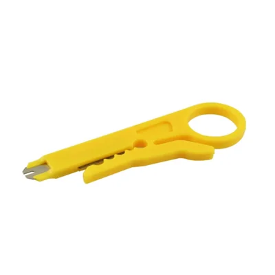 Twisted-pair cable insulation stripper + LSA inserter