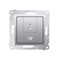 Two-button dimmer (module) 40-500 W (300 VA) silver (metallic)