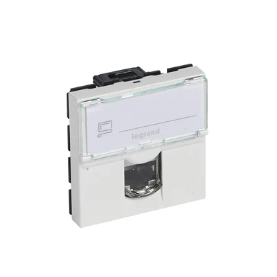 Two-module RJ45 socket STP cat. 6a, white
