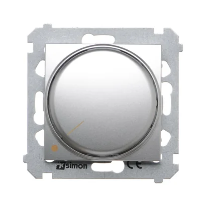 Two-pole rotary dimmer for dimmable LEDs 230V (module) 5-215W, silver metallic