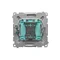 Two-pole switch (module) 230V, metallic stainless steel