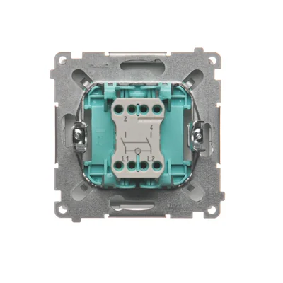 Two-pole switch with backlight (module) 230V, metallic stainless steel