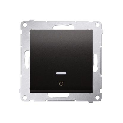 Two-pole switch with LED backlight (module) 10A, 250V, quick connectors, anthracite (metallic)