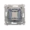 Two-pole switch with LED backlight (module) 10A, 250V, quick connectors, silver (metallic)