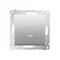 Two-pole switch with LED backlight (module) 10A, 250V, quick connectors, silver (metallic)