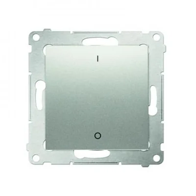 Two-pole switch with LED backlight (module) 10A, 250V, quick connectors, silver (metallic)