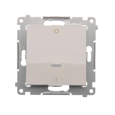 Two-pole switch with LED backlight (module) 10A, 250V, quick connectors, white