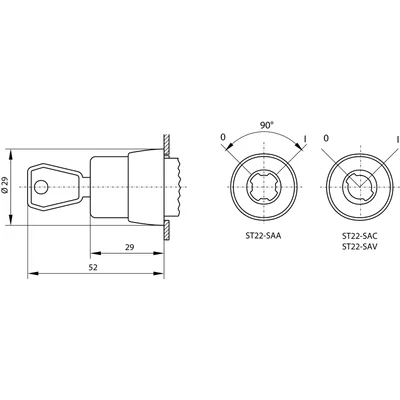 Two-position rotary drive with black key