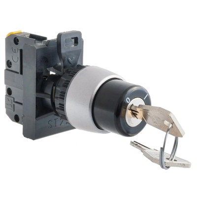 Two-position switch drive, rotary key with spring return, 1 NO contact