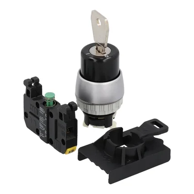 Two-position switch key 22mm black 1Z with no spring return
