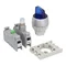 Two-position twist switch red, 1 NO contact, nickel-plated ring 24LED