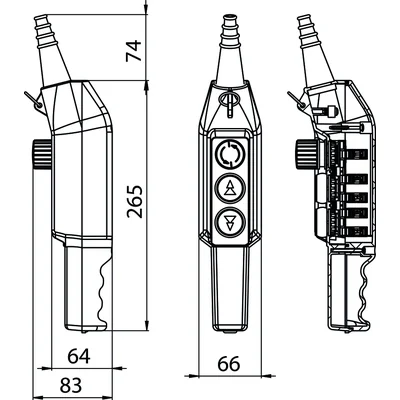 Two-speed up-down crane cassette + safety button