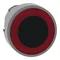 Typical flat push-button, red, self-returning illuminated metal ring