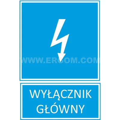 TZI plate - MAIN SWITCH 74x105mm blue